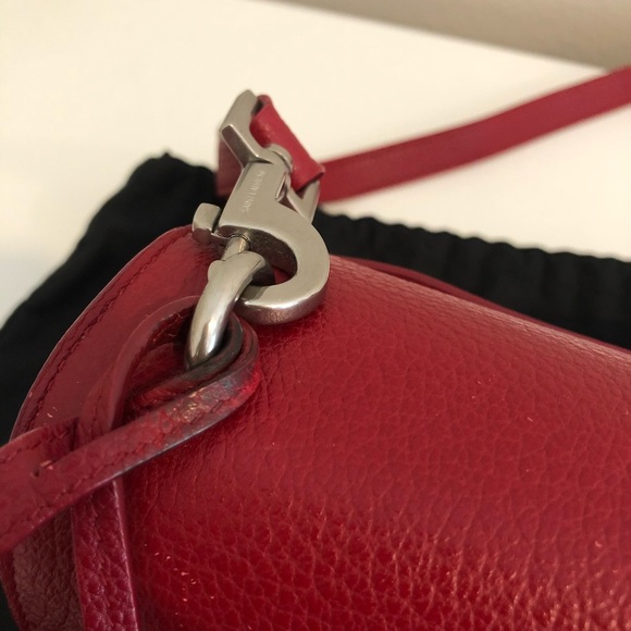 🇫🇷 Saint Laurent Sunset red leather satchel bag - Picture 9 of 15